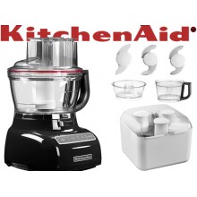 Batidora de vaso Kitchen Aid roja con jarra en forma de diamante.