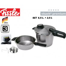 Set Olla Pr.nueva Vitavit Prem. 6,5+2,5l Fissler