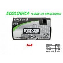 Pila Boton 364 Sr621sw Eco.maxell 10 Un.